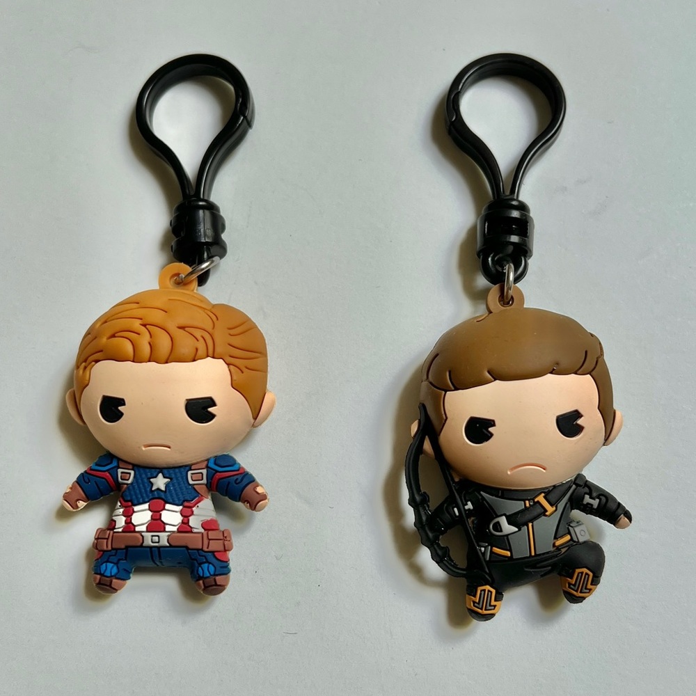 Marvel Captain America and Hawkeye Figural Bag Clip Set MUST BUNDLE